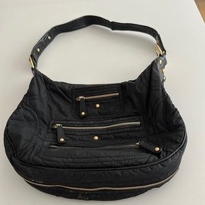 Tods black nylon shoulder bag